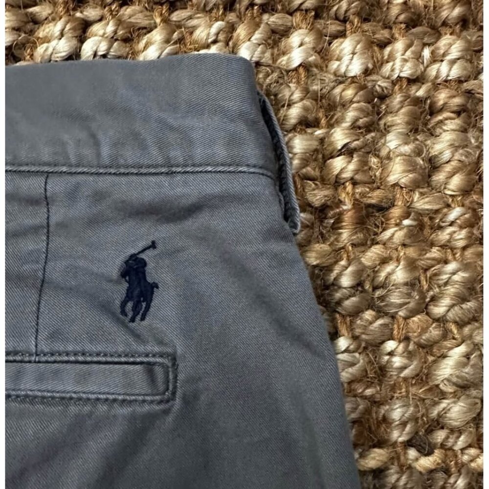 Polo by Ralph Lauren Men's Gray Chinos with Navy Pony Embroidery